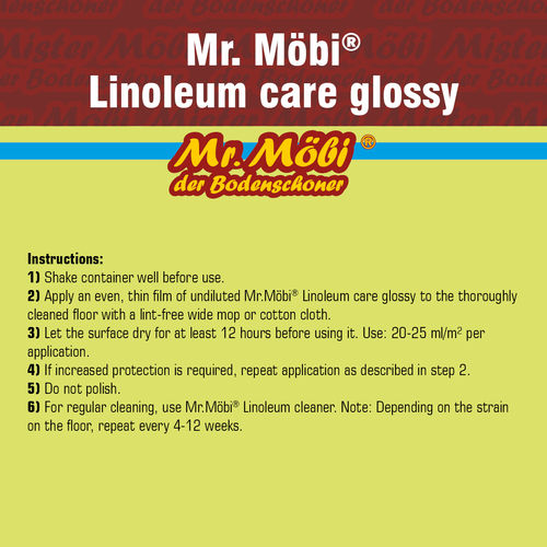 Mr.Möbi® Linoleum Pflege Glänzend - Pflegemittel für Linoleumböden