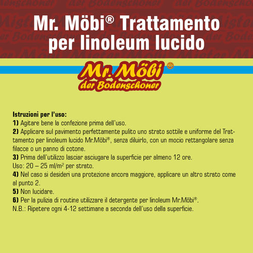Mr.Möbi® Linoleum Pflege Glänzend - Pflegemittel für Linoleumböden