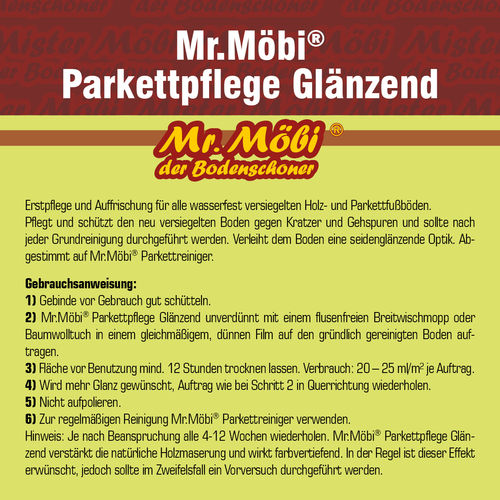Mr.Möbi® Parkett Reiniger und Parkett Pflege Glänzend - Set