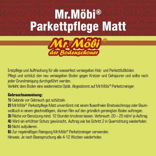 Mr.Möbi® Parkett Reiniger und Parkett Pflege Matt - Set